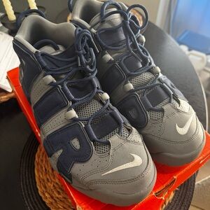 Nike Uptempo Sneakers in Gray and Navy